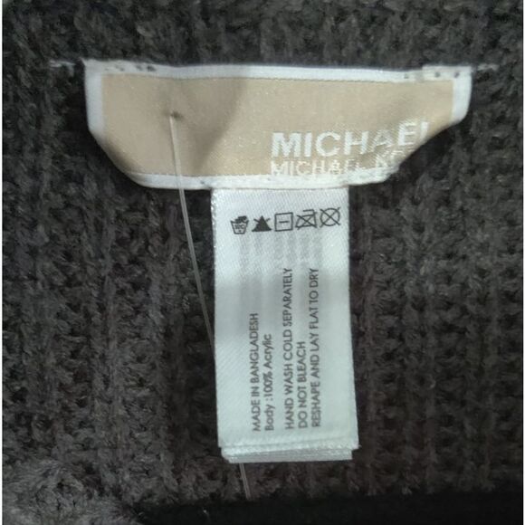 NWT Michael Kors Charcoal Knit Poncho OS - Picture 8 of 8